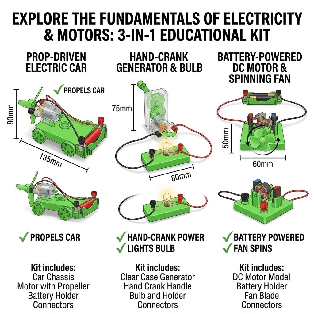 Physics Science Lab Learning Circuit kit, Electricity Experiment Set,DIY DC E…