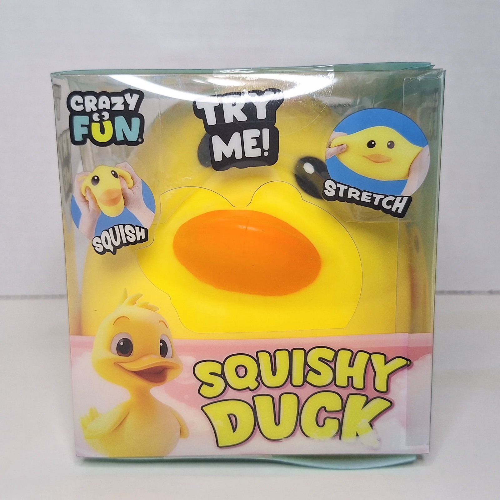 Crazy Fun Squishy Duck Tactile Squeeze Toy Yellow Orange Black Age 6+ Year RMS