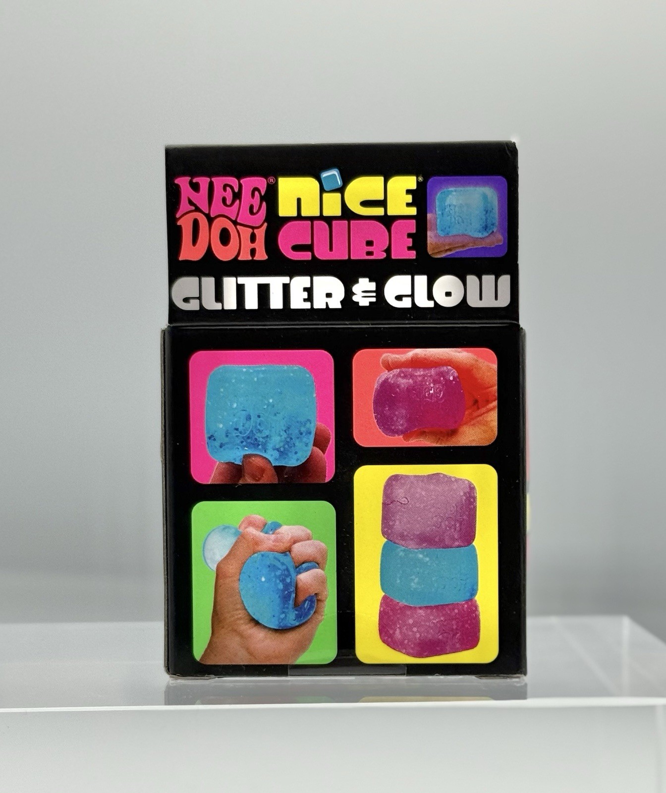 Blue and Purple NeeDoh Nice Cube Glitter and Glow – Authentic and New in box