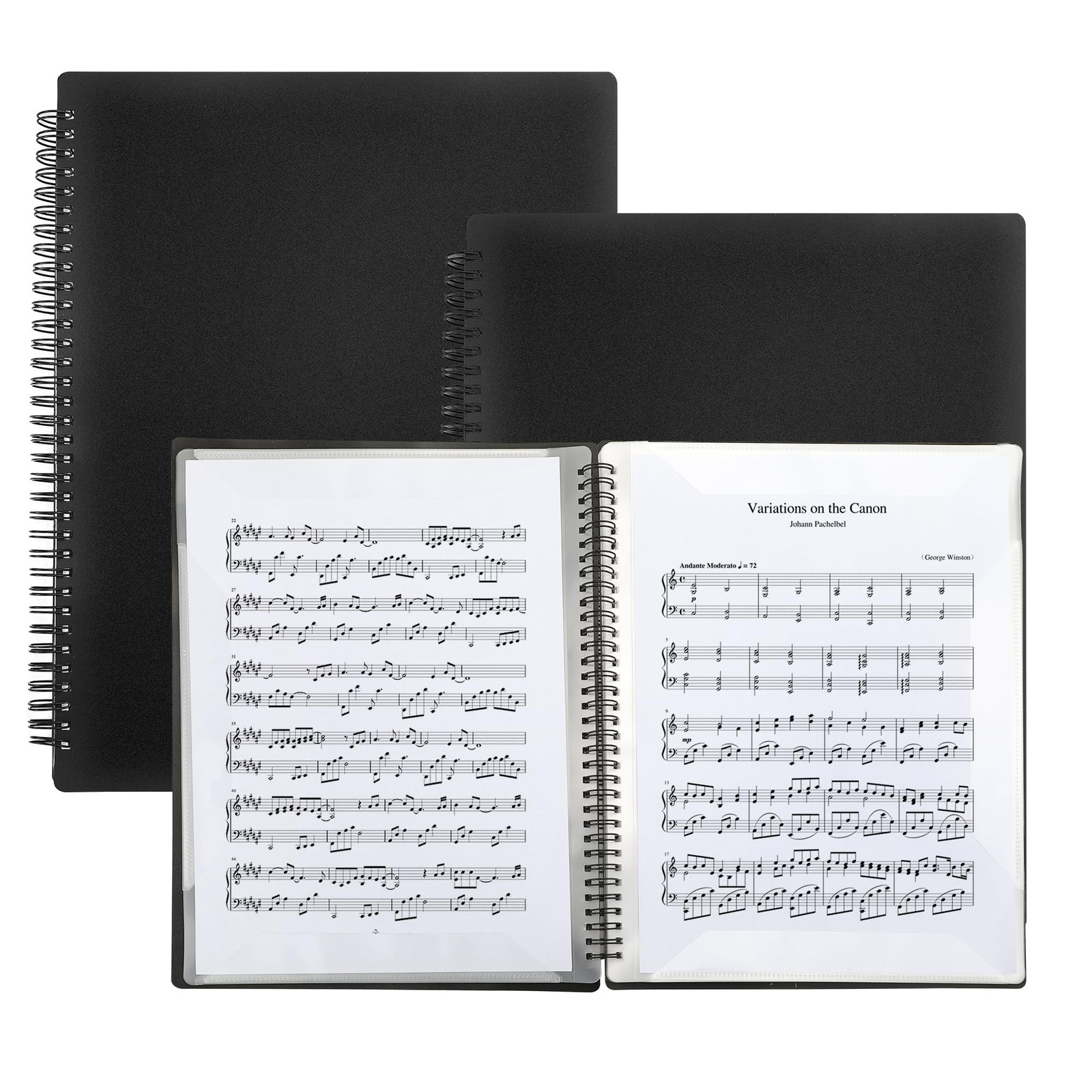 2 Pack Piano Sheet Music Binder 8.5 x 11, 120 Sheet Music Floder with Plastic…