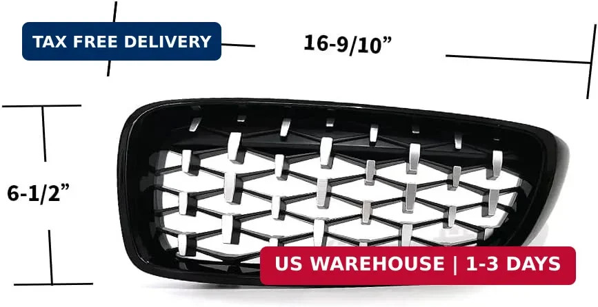 Chrome Diamond Kidney Grill for BMW 4 Series F32 F33 F36 (2014-2019) F82 F83 M3