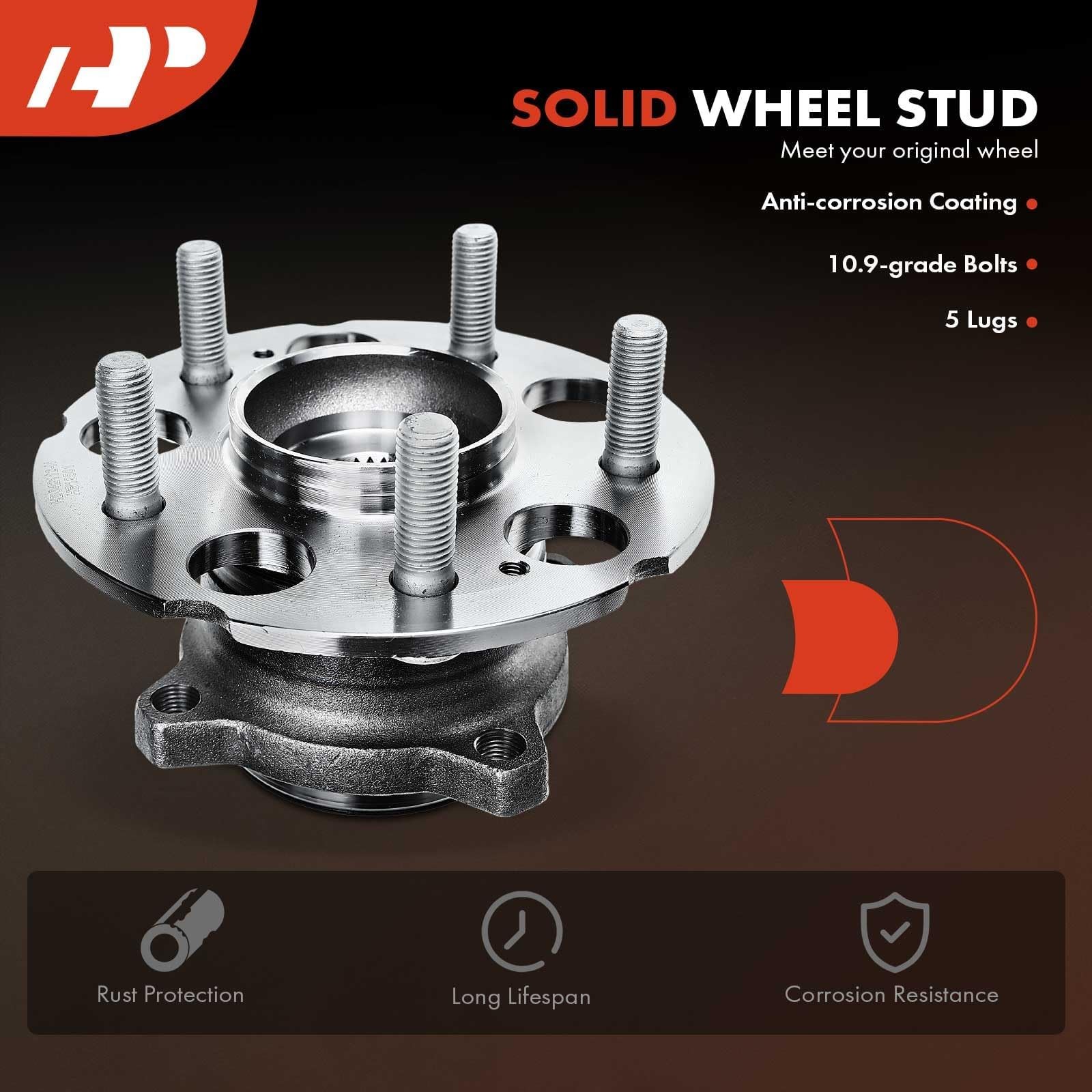 A-Premium 2 x Rear Wheel Bearing and Hub Assembly with 5-Lug Compatible with…