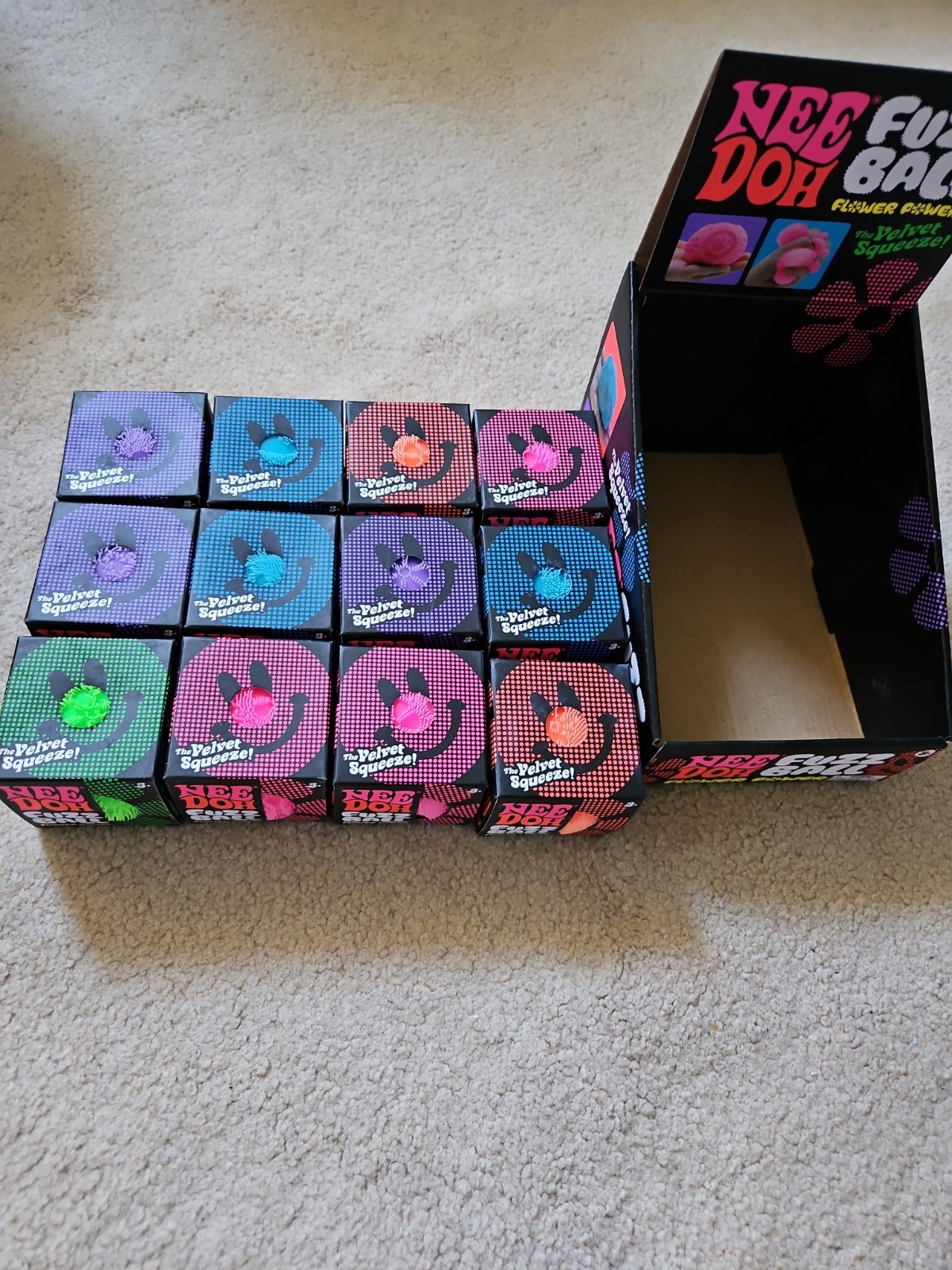 LOT of 12 Nee Doh Fuzz Ball Flower Power Multi Color BRAND NEW SEALED