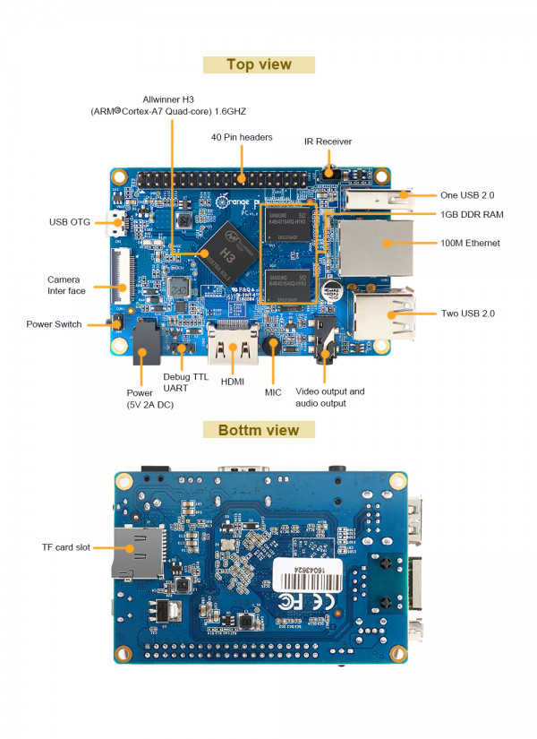 OrangePi PC H3 Quad core Starter Kit