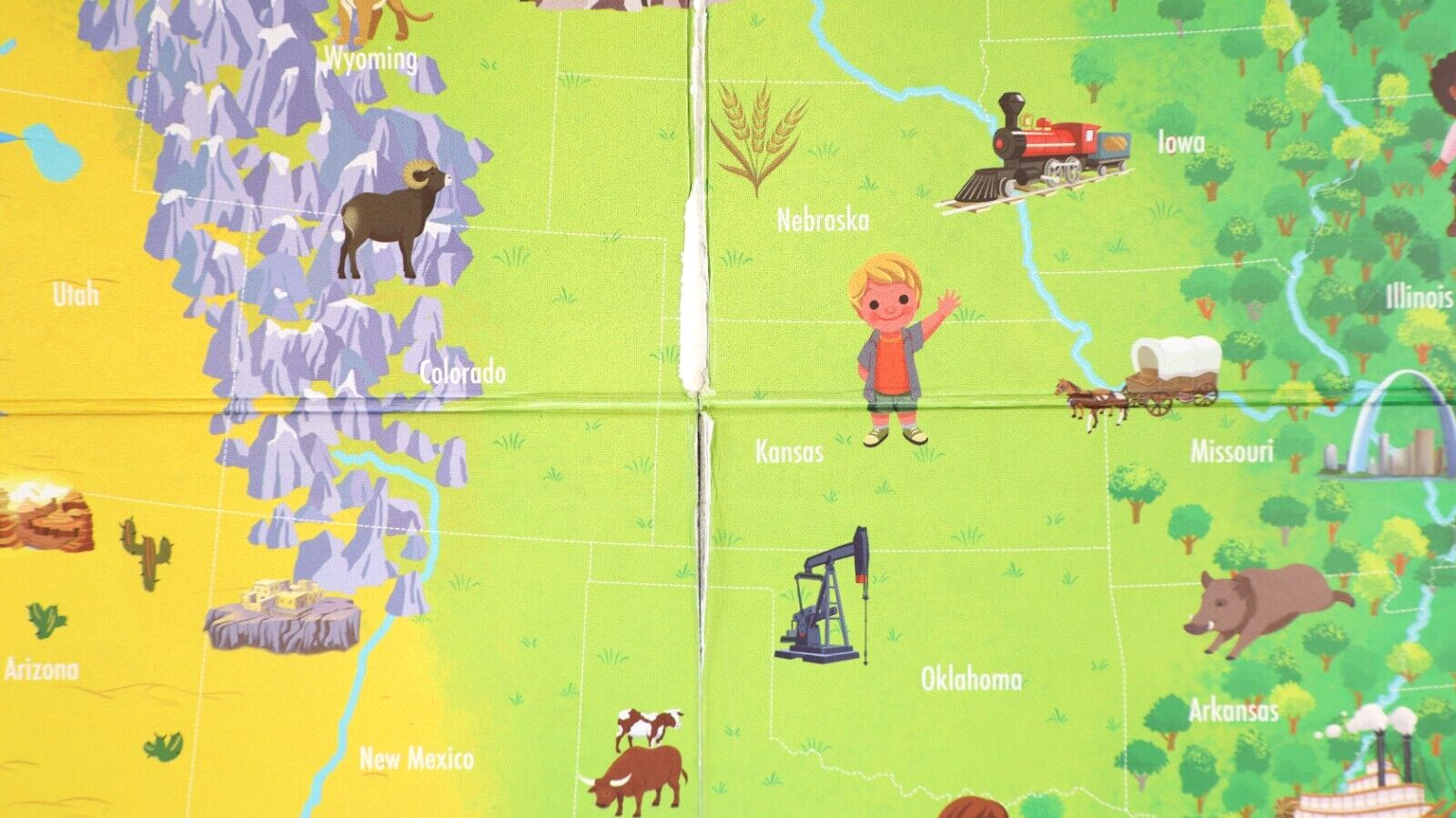 Leap Frog Tag Interactive United States Double Sided Map ONLY 35”x20”