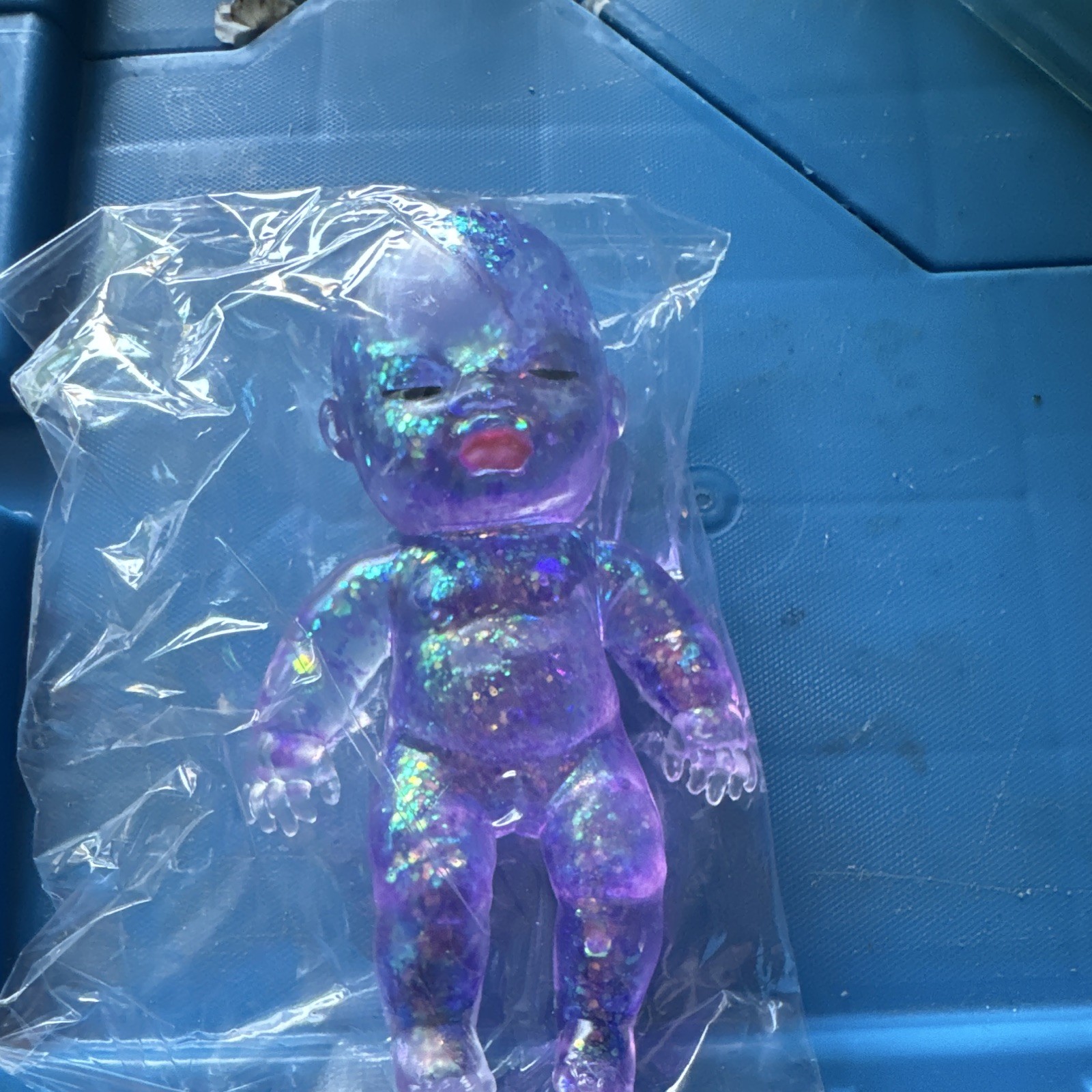 Purple Glitter Baby Doll Tactile Squeeze Toy for Ages 4-7 Years