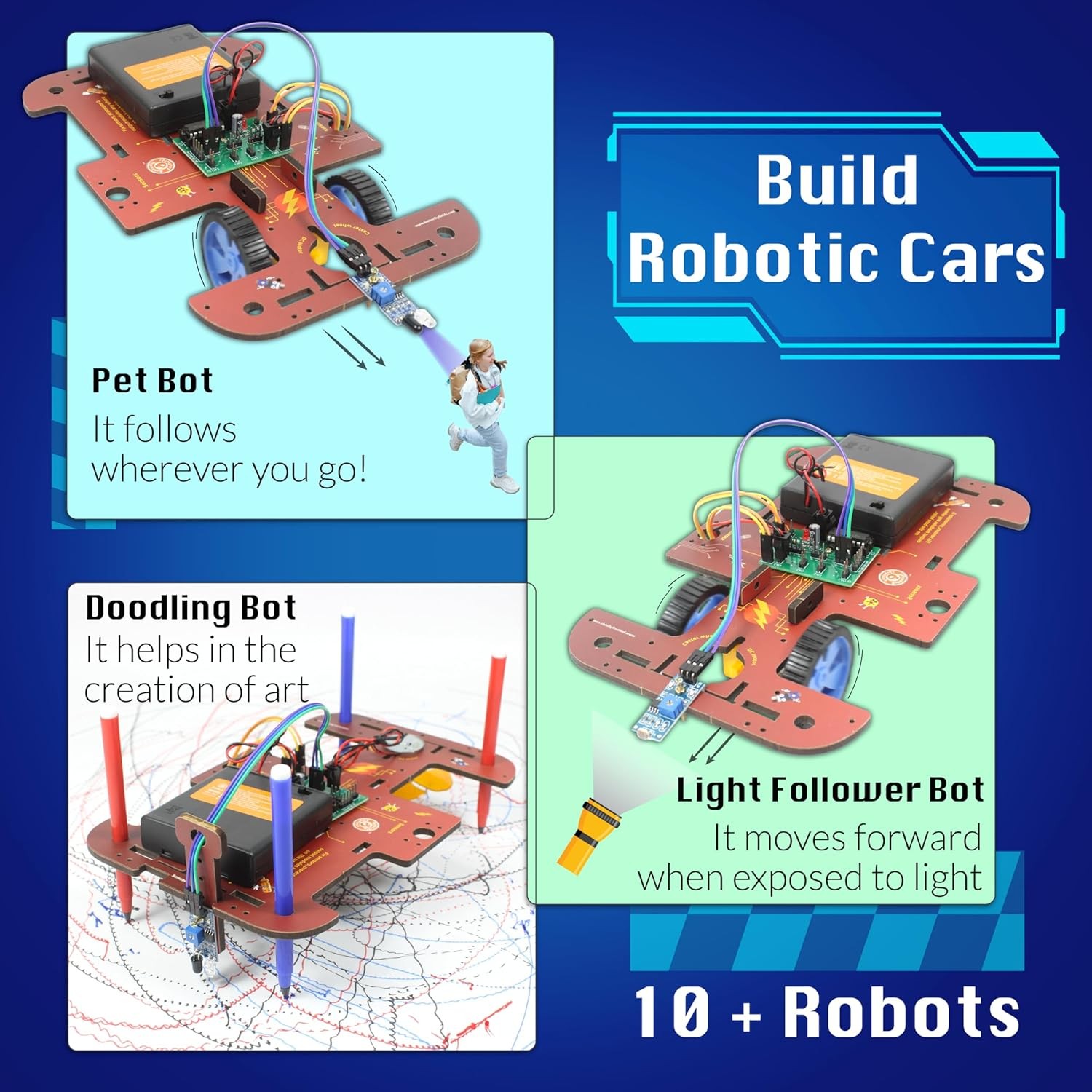 STEM Robotics Kit for Kids 8-14 | 10 Projects for Electronics & Engineering