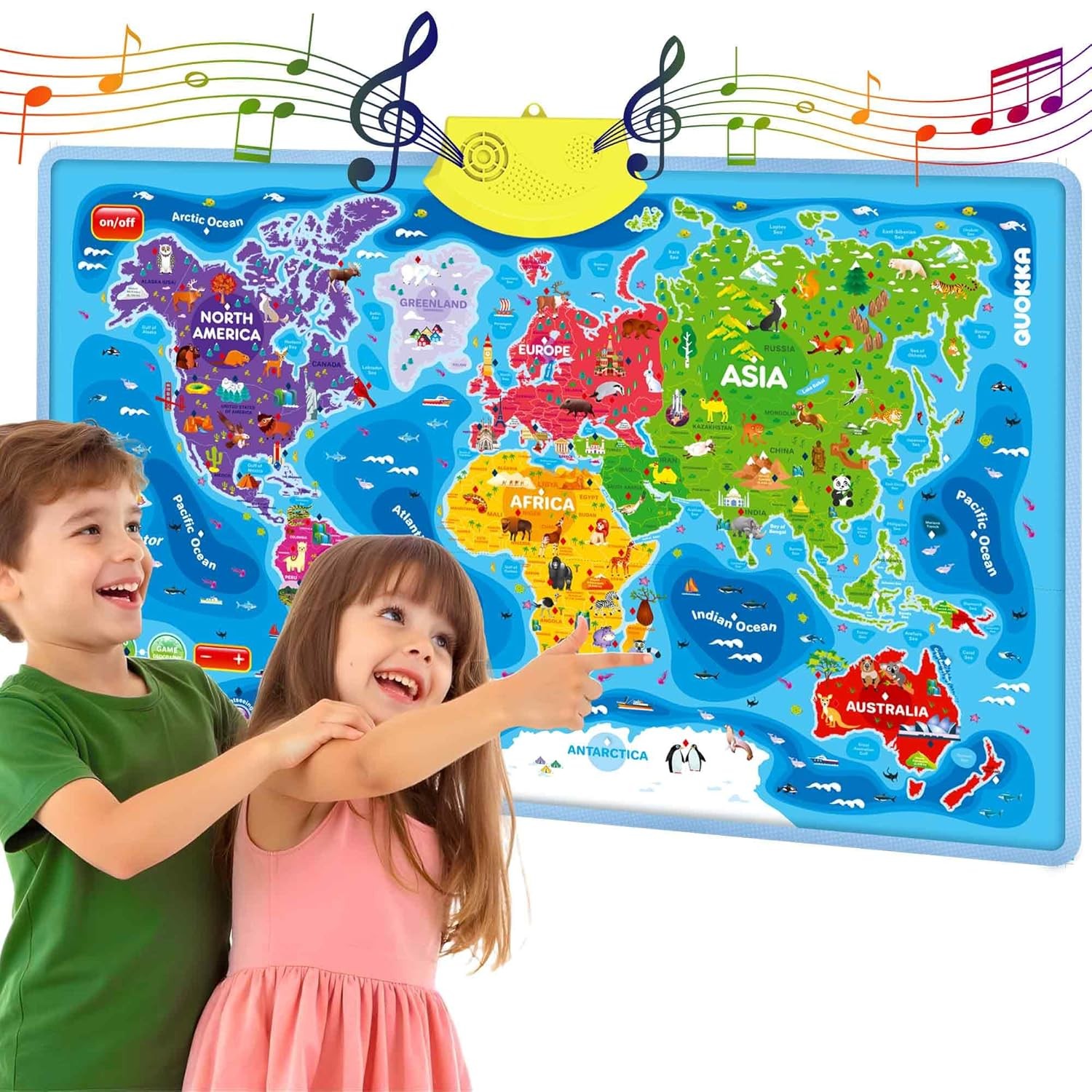 Kids Educational World Map Poster Wall Chart Teaching Geography Map Age 5 7
