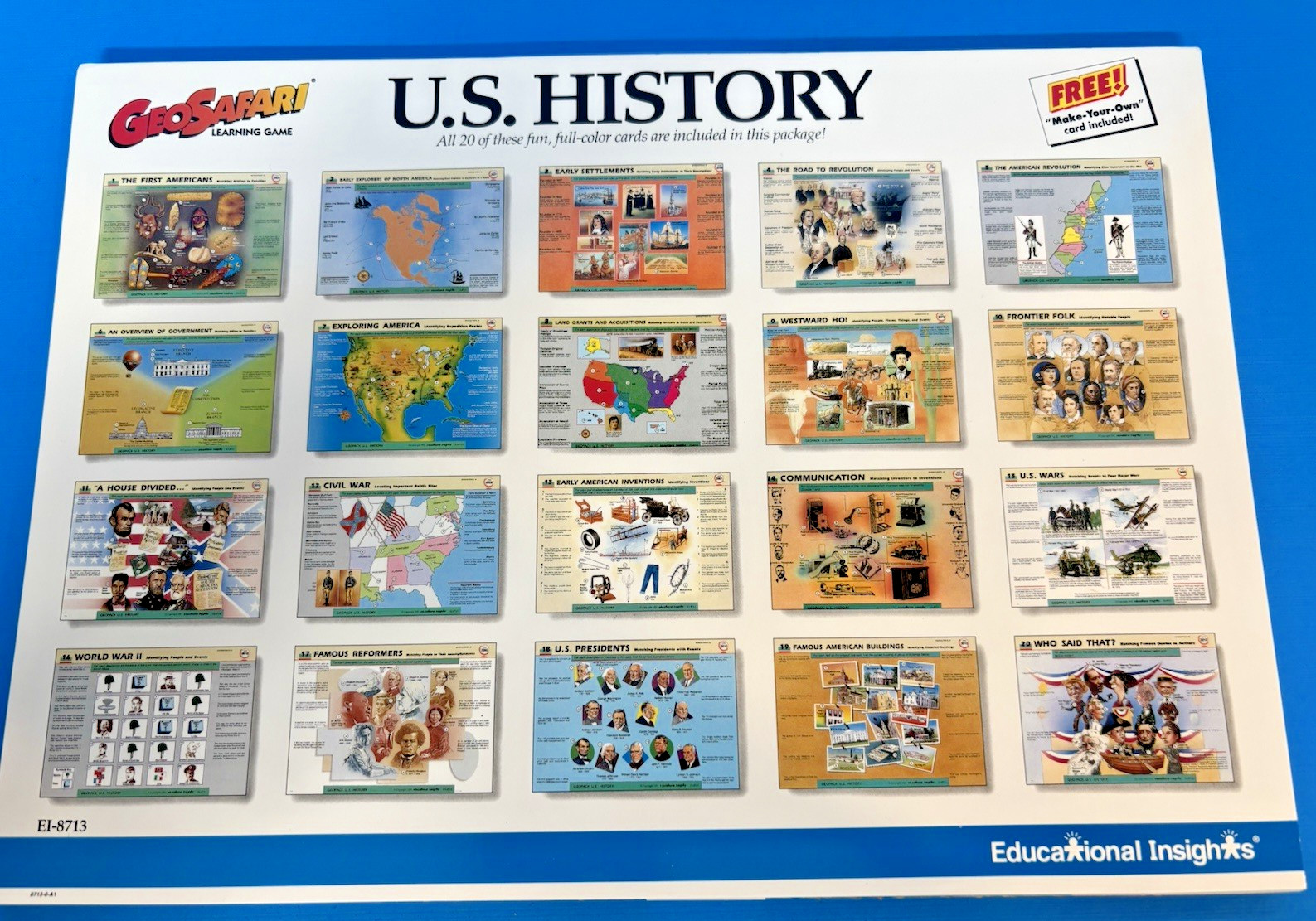 GeoSafari Electronic Learning Game Card Sets Lot of 4- Sci/Sci Fun/US Hist/Maps