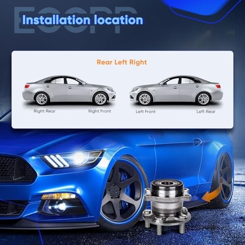 ECCPP Replacement for Pair of 2 New Complete Rear Wheel Hub Bearing Assembly for