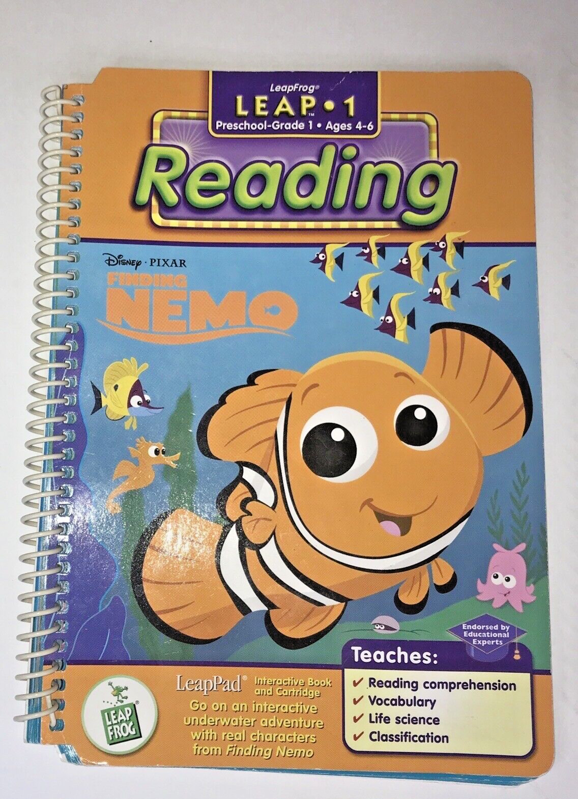 Lot Of 3 Leap Frog Leap 1 Preschool-Grade 1 3 Books and 1 Cartridge Ages 4-6