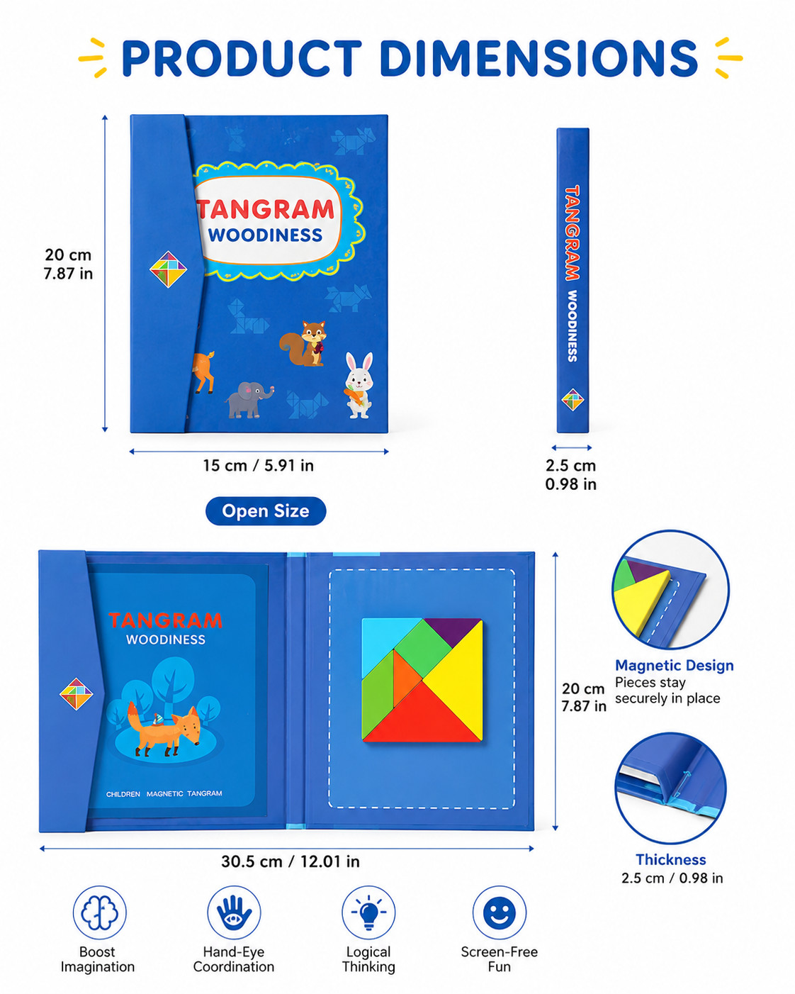 Montessori Magnetic Fraction Demonstration Book Educational Puzzle Math For Kids
