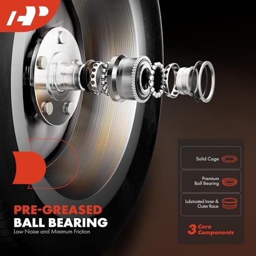 A-Premium 2 x Rear Wheel Bearing and Hub Assembly with ABS & 5-Lug Compatible