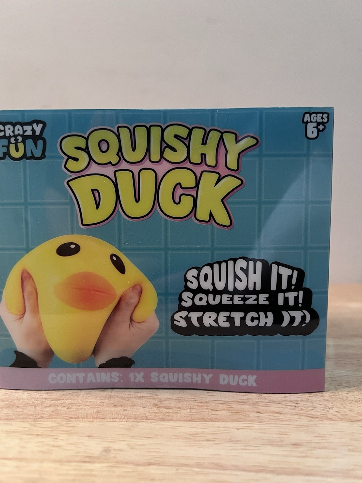 Crazy Fun Squishy Duck Tactile Squeeze Toy Yellow Orange Black Age 6+ Year RMS