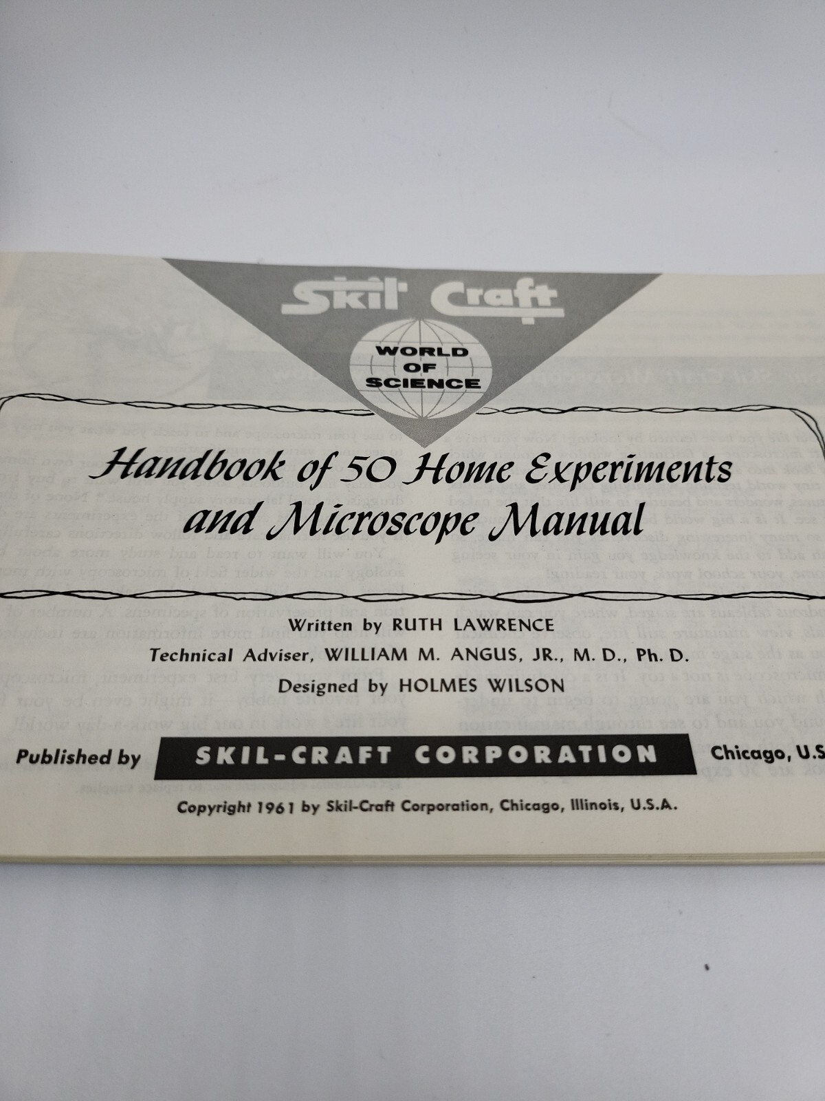 Vintage 1961 Skil Craft Microscope Instruction Manual Original