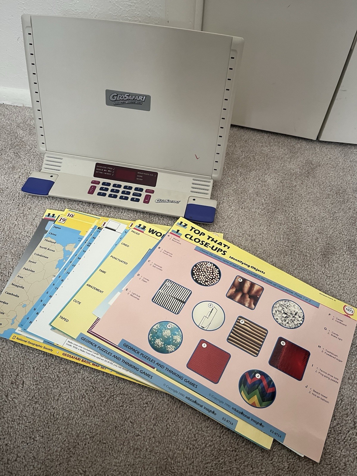 Geosafari Electronic Learning Game With Cards TESTED WORKS EL-8865