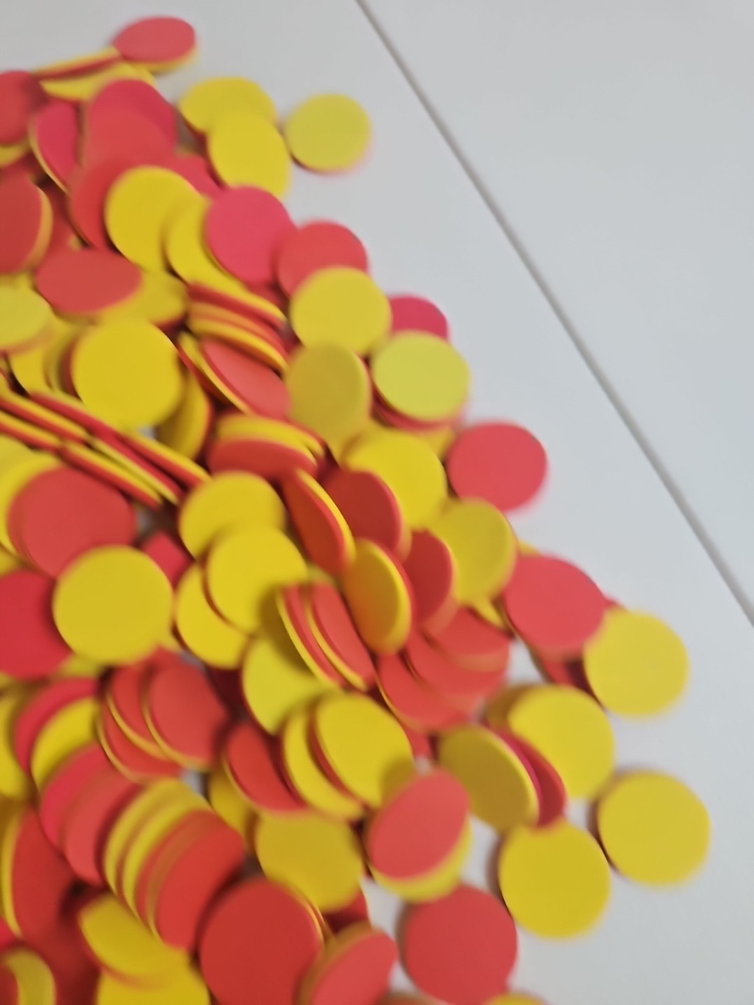 500+ Count 2-Color EVA Foam Math Counters Red Yellow Learning Discs
