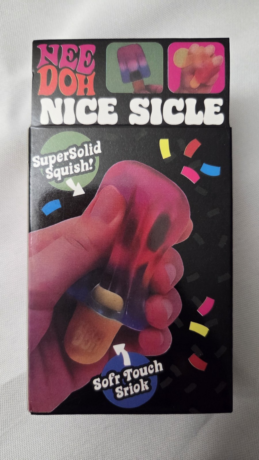 NEW! NeeDoh Nice-sicle Popsicle Squishy Fidget Toy orange/pink