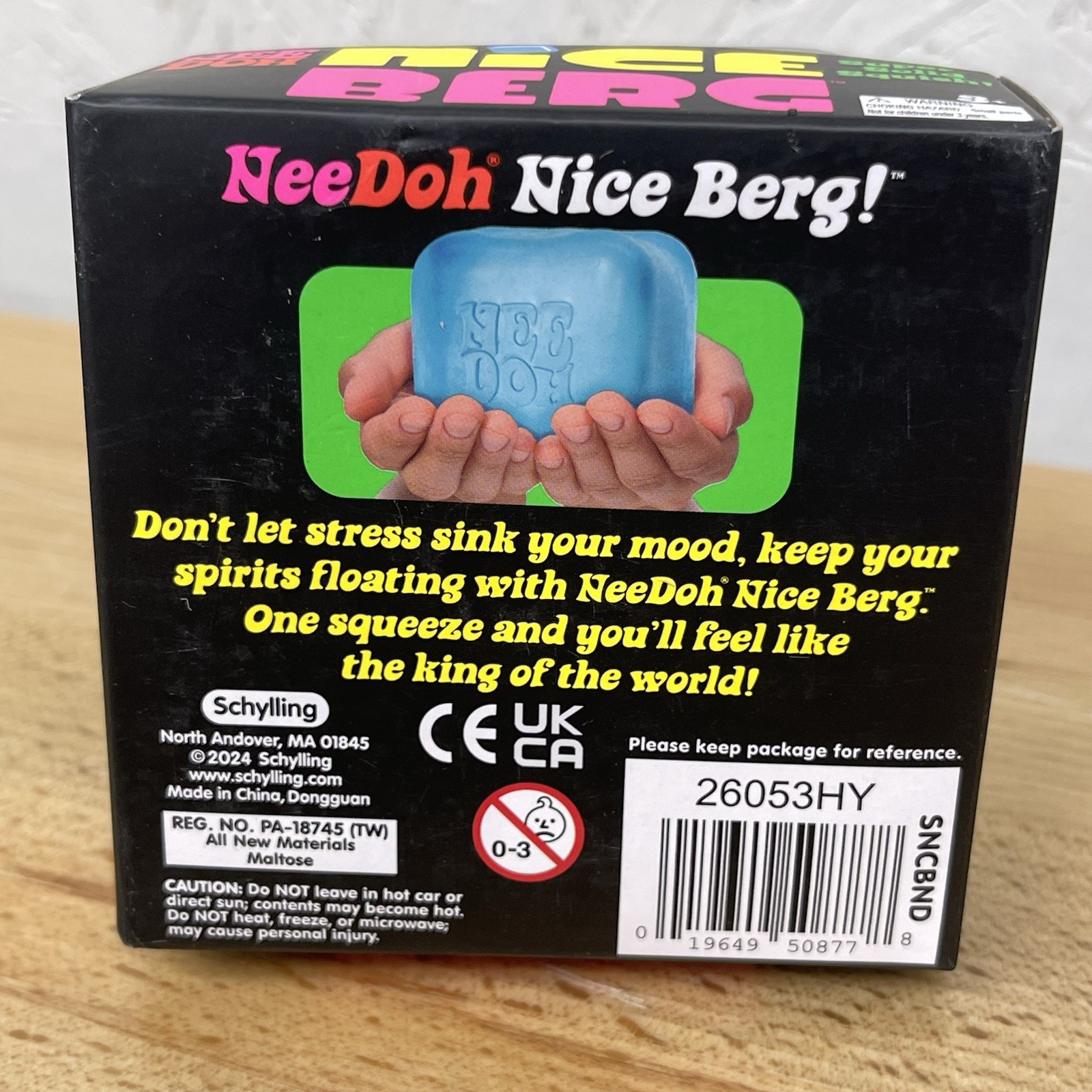 NeeDoh Nice Berg Blue XL Giant Nee Doh Solid Squish Cube New Sealed AUTHENTIC