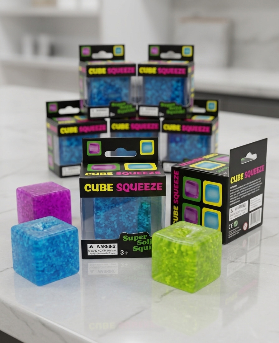 Schylling NeeDoh Nice Cube BLUE Sensory Squeeze Toy with Super Solid Squish