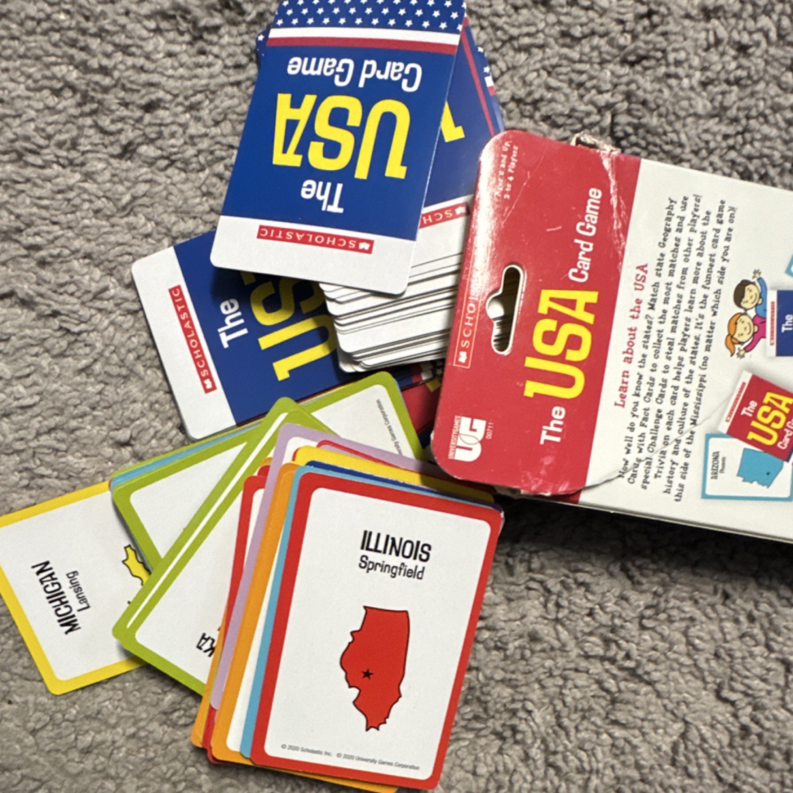 GEOToys University Games USA GeoCards & The USA Card Game 50 States Maps