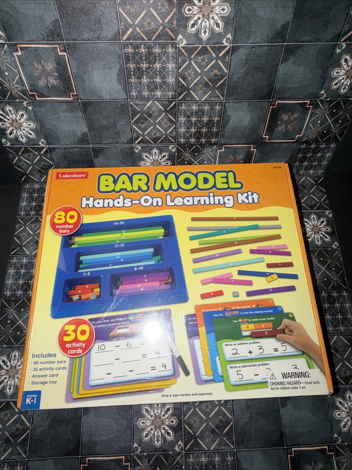 Lakeshore Grades K-1 Bar Model Hands On Learning Kit Math Activity Cards Bars