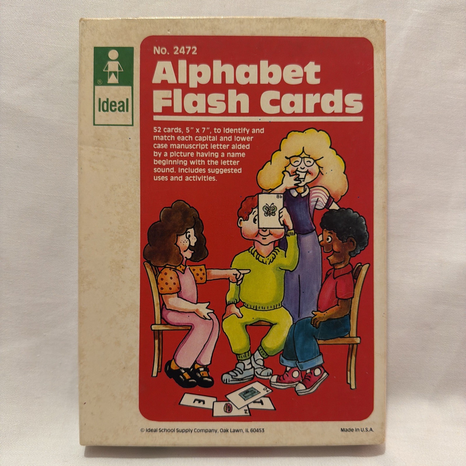 1985 Ideal Alphabet Flash Cards homeschool early learning 52 cards complete