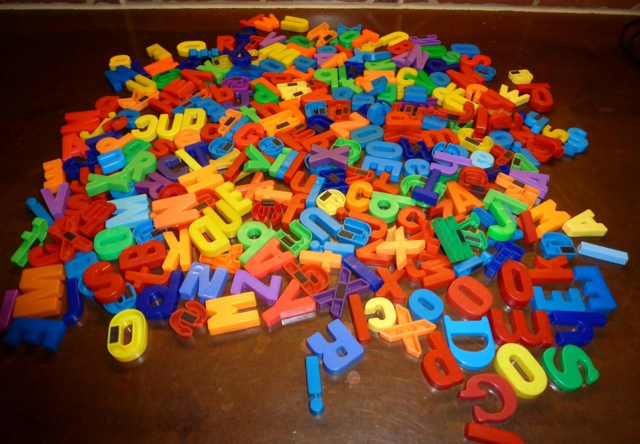 Magnetic Letters Mixed Lot of 292 Letters Upper and Lower Case Letters Plastic