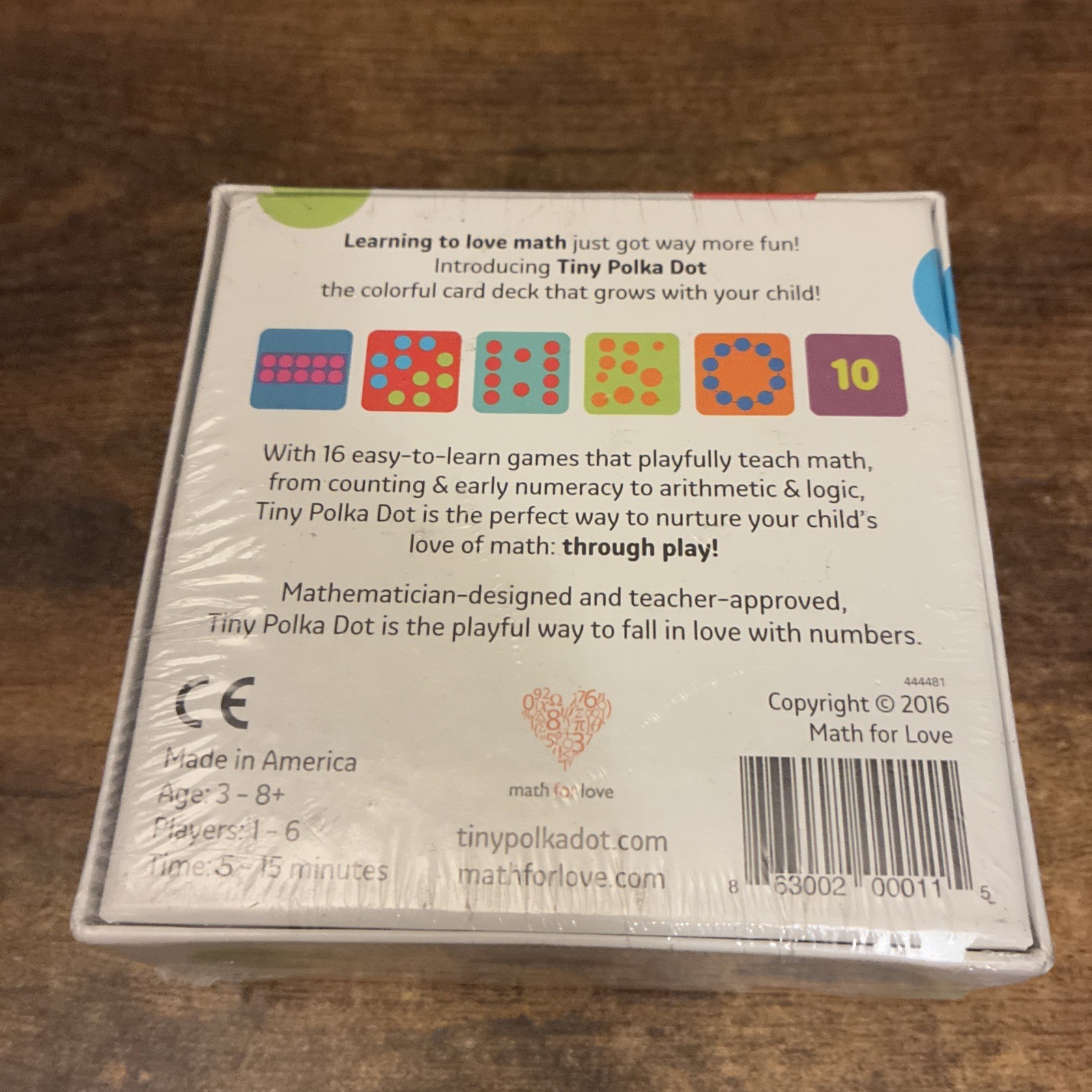 Tiny Polka Dot Math Literacy Card Game 2017 Learning for Children New Sealed
