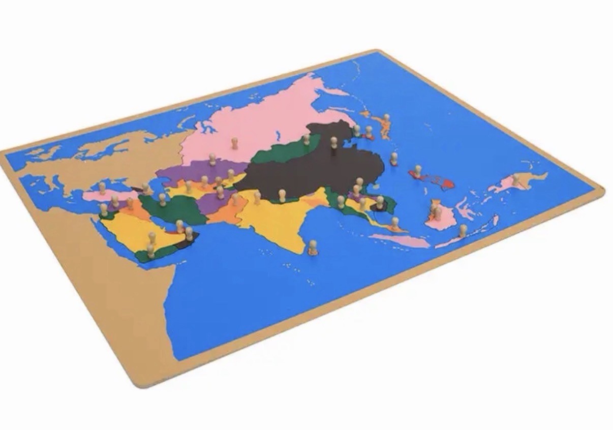 Montessori Asia Puzzle Map, Large 57cm x 44.5cm, Brand New In Box