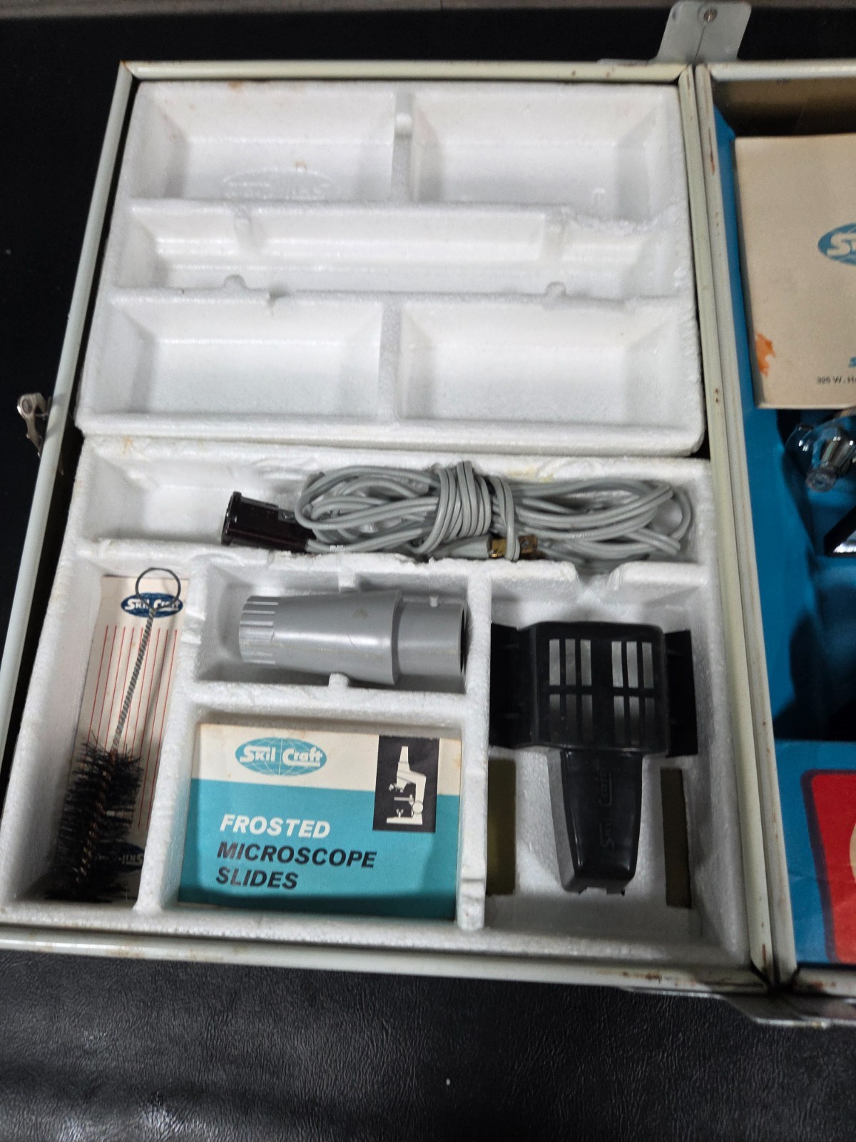 1960’s ​Vintage Skil Craft Microscope lab science toy hobby metal case