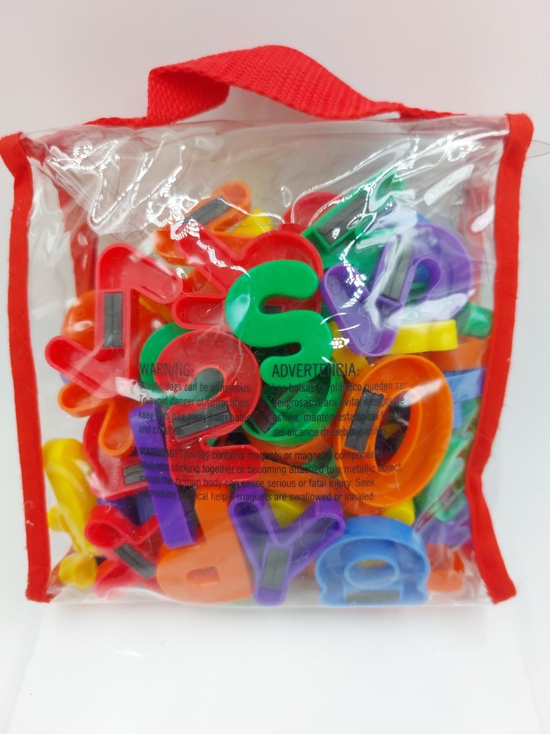 Alphabet Letters and Numbers Colorful Magnets in Clear Case/Bag Reading Phonics