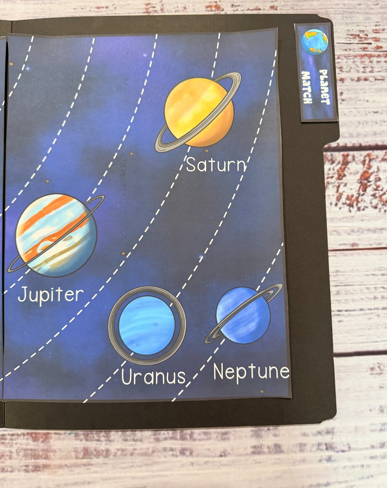 Planet Match Science File Folder Game Kindergarten Autism Special Ed. Preschool