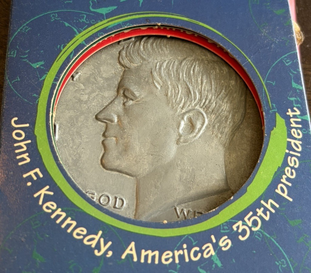 John F Kennedy Half Dollar Talk Coin Set Kids Know Vintage Educational Toy USA