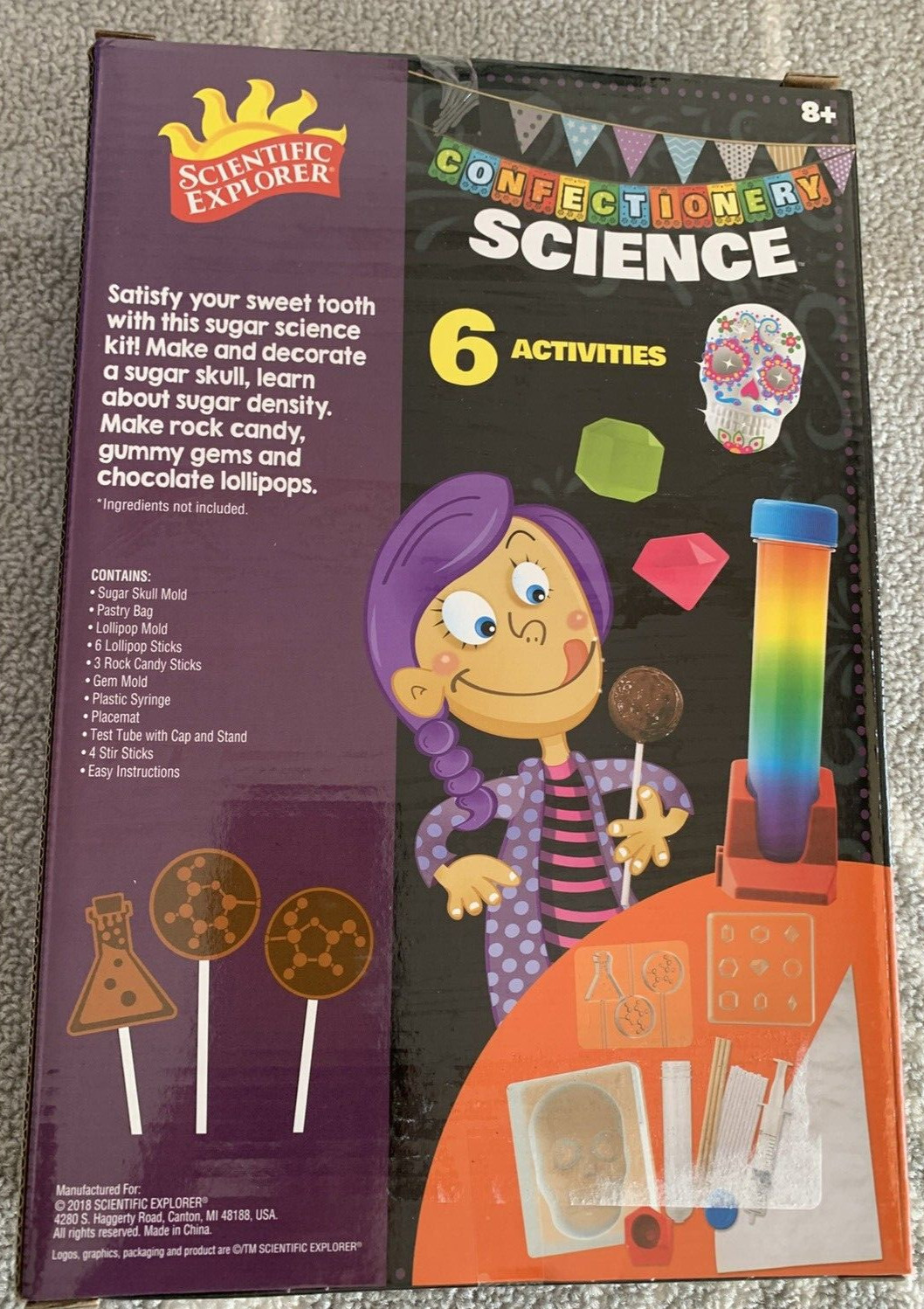 Kid’s Candy SCIENCE KIT-Create Rock Candy, Sugar Skulls&Lollipops-Includes MOLDS