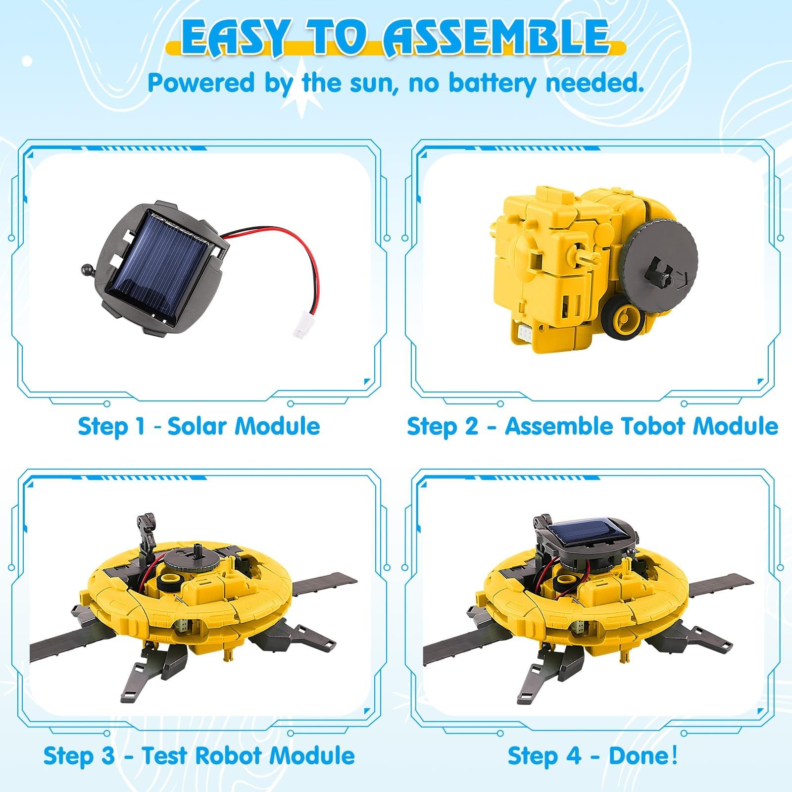 STEM Projects for Kids Ages 8-12 Solar Robot Kit 6-in-1 Space Toys for 10-Year-O