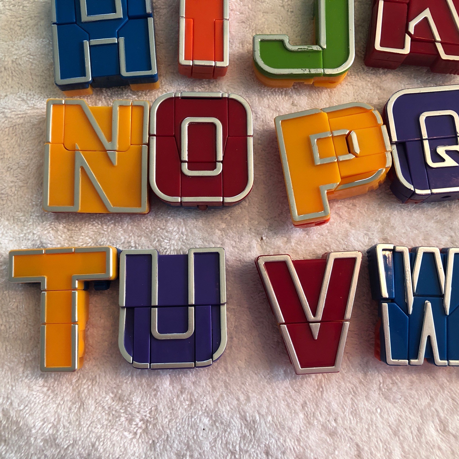 Alphabet Educational Alpha Bots Transforming Letters Lot of 25 Vintage Robots