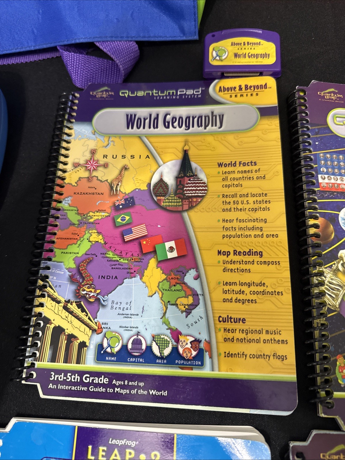 Lot 11 Cartridges & Books LeapPad Plus Writing Bag Grades 1-3