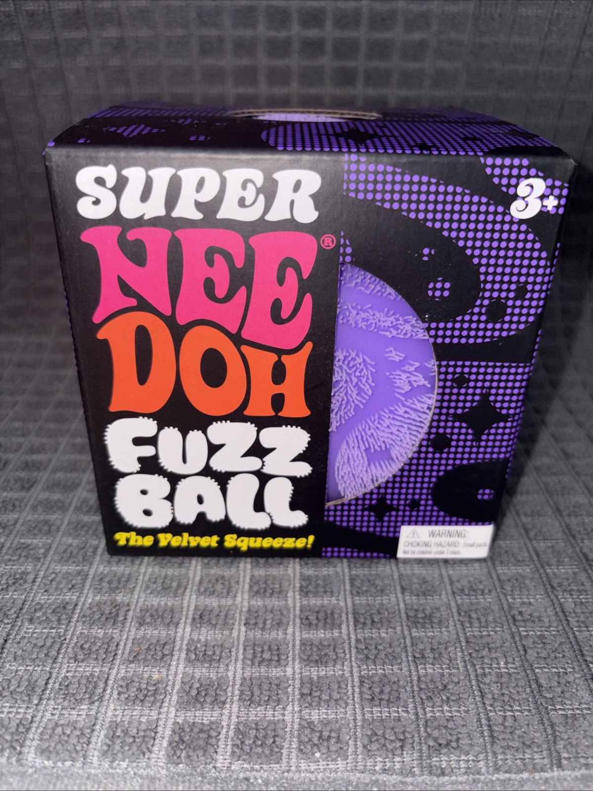 Schylling Nee Doh SUPER FuzzBall The Velvet Squeeze Purple Sensory Toy AUTHENTIC