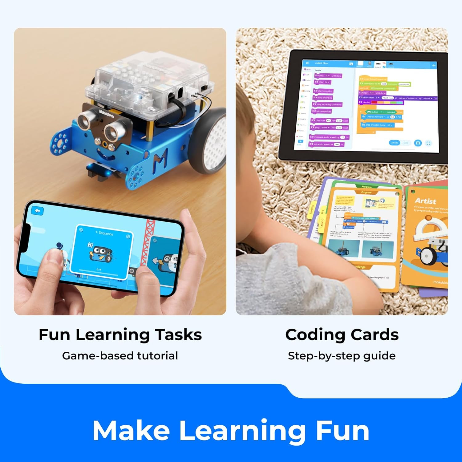 Makeblock Mbot Robot Kit, Robotics for Kids Ages 8-12 Learn to Code with Scratch