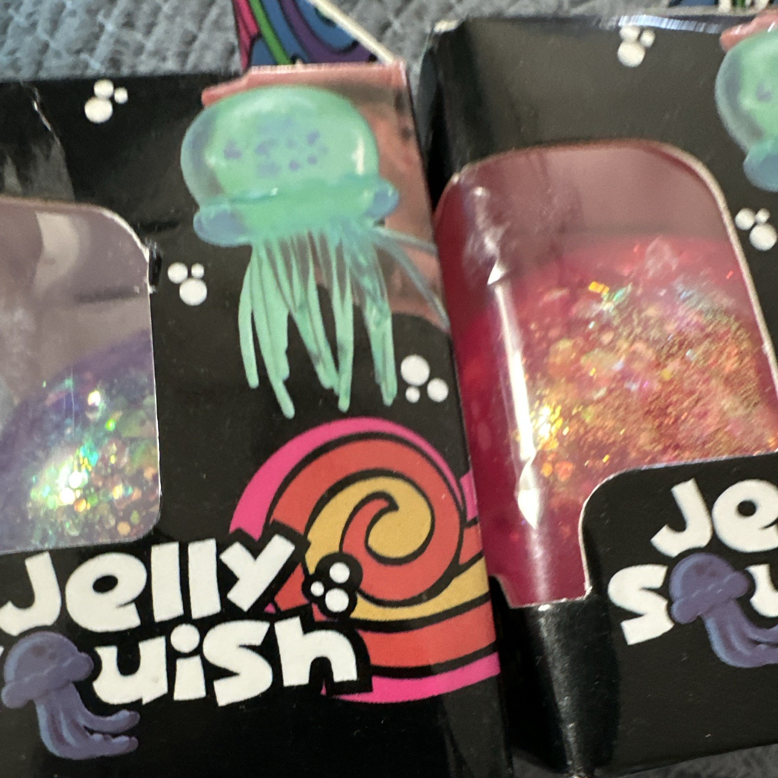 Jelly Squish Jellyfish Super Solid Squish Toy, Pink/Purple, 2-Pack