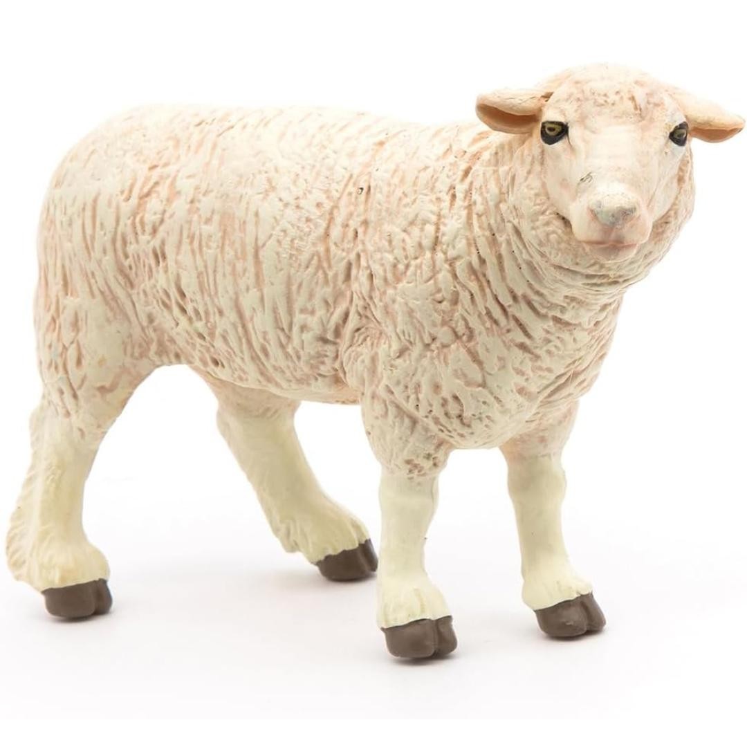 Sheep Figurine – Hand Painted Collectible Ewe Farm Animal Toy Figure – NEW Papo