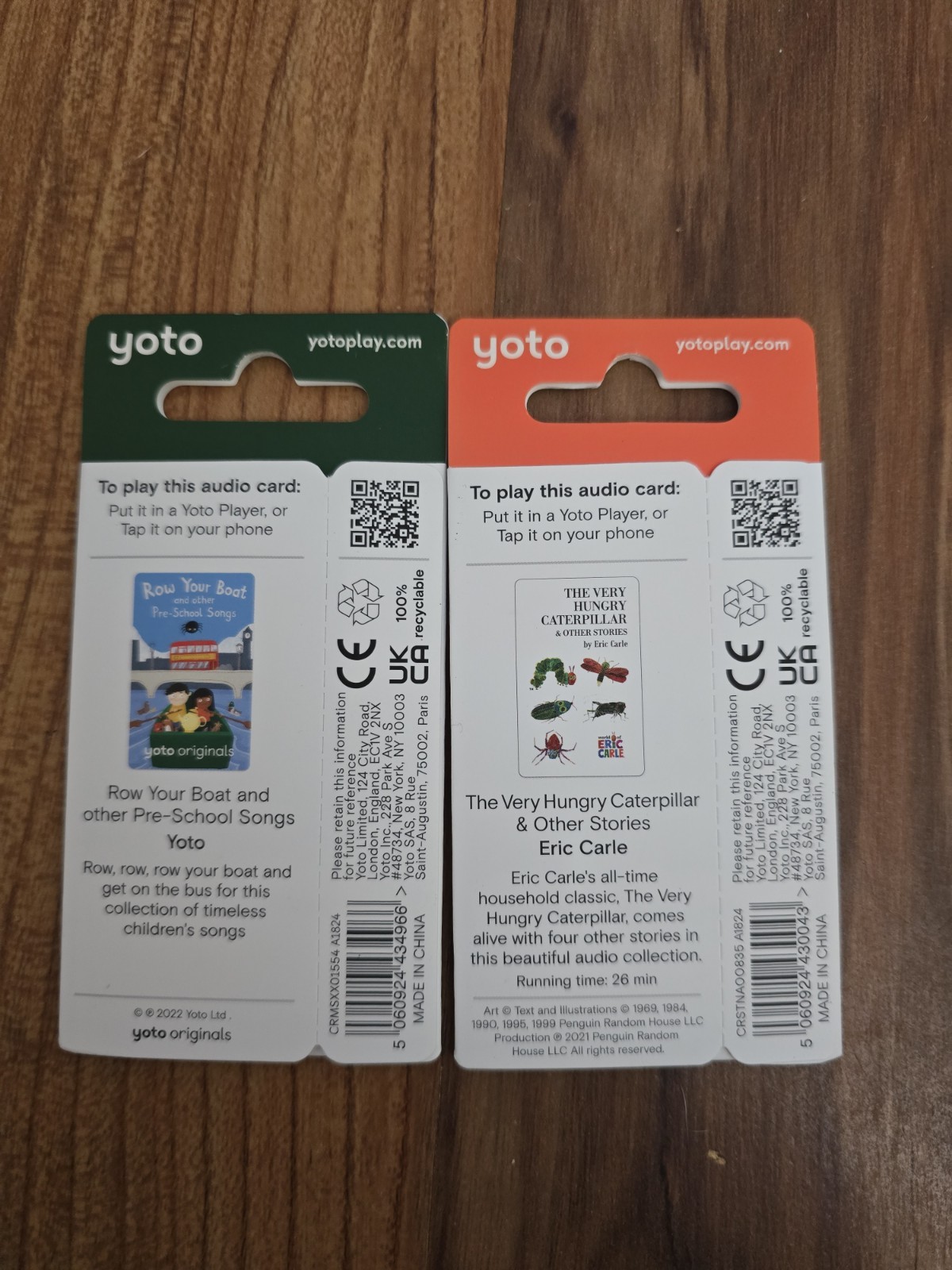 Yoto Player Row Your Boat and The Very Hungry Carterpillar And Other Stories New