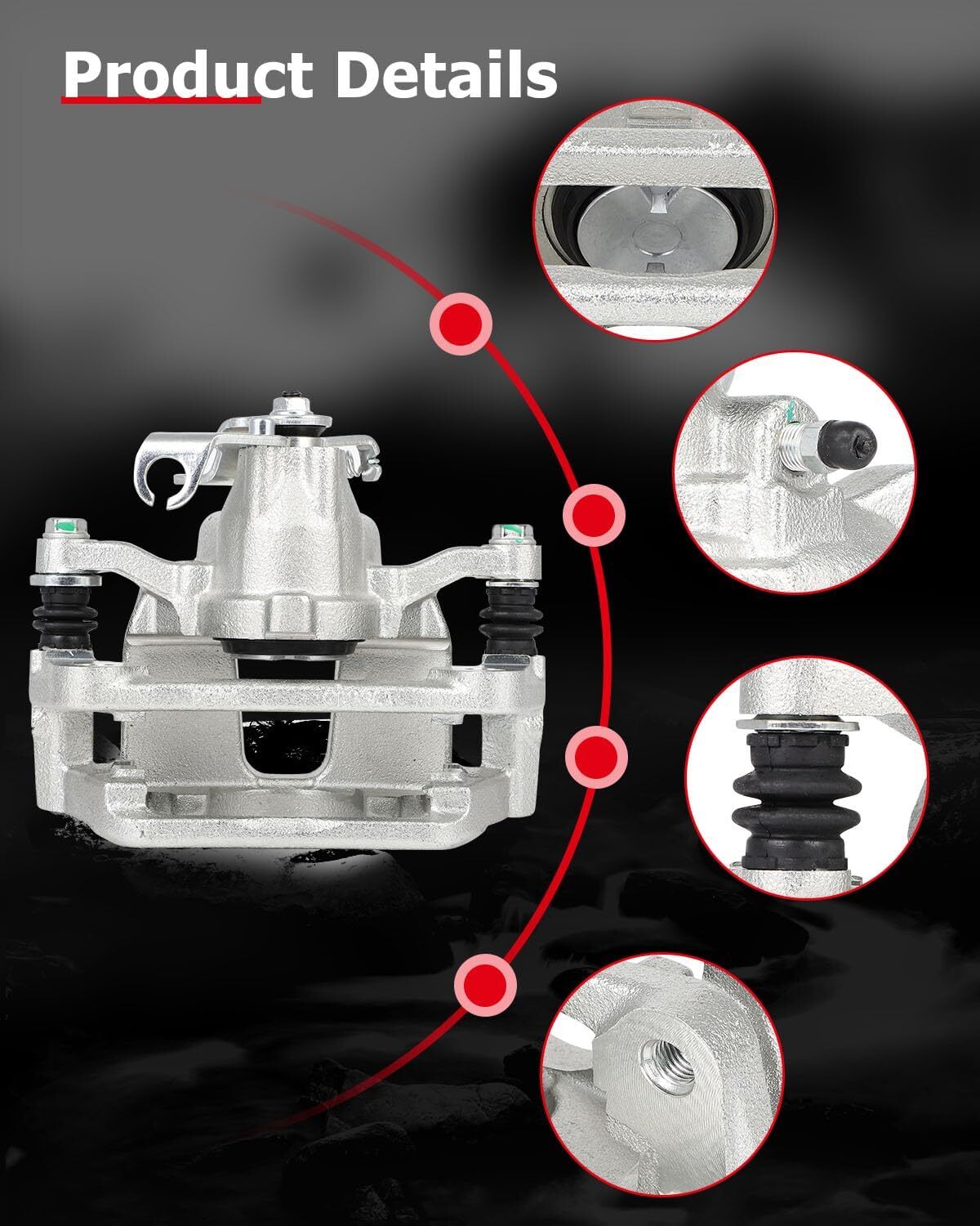 cciyu 18B5399 18B5398 Rear Left & Right Brake Calipers with Bracket For Chrysler
