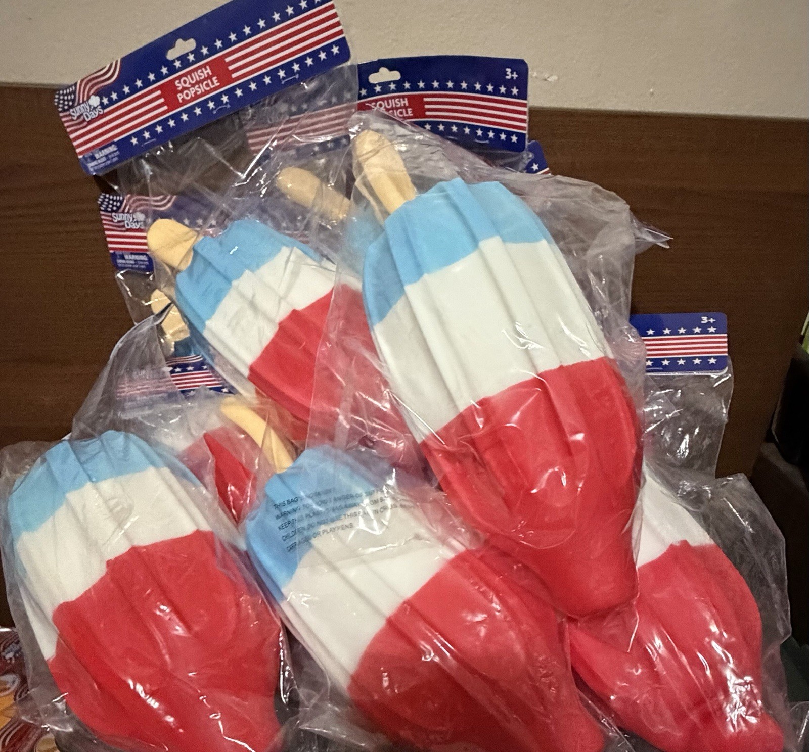Squishy Popsicle Tactile Squeeze Toy, Red White Blue, Age 3-4