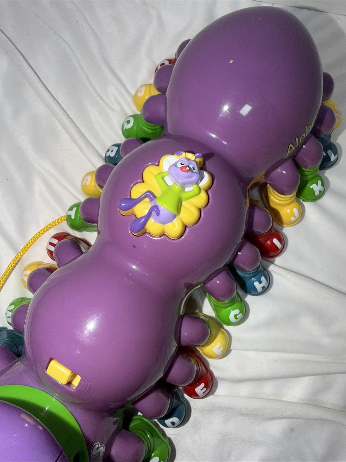 Leapfrog Alphabet Pal Purple Caterpillar Pull Toy Interactive Musical WORKS