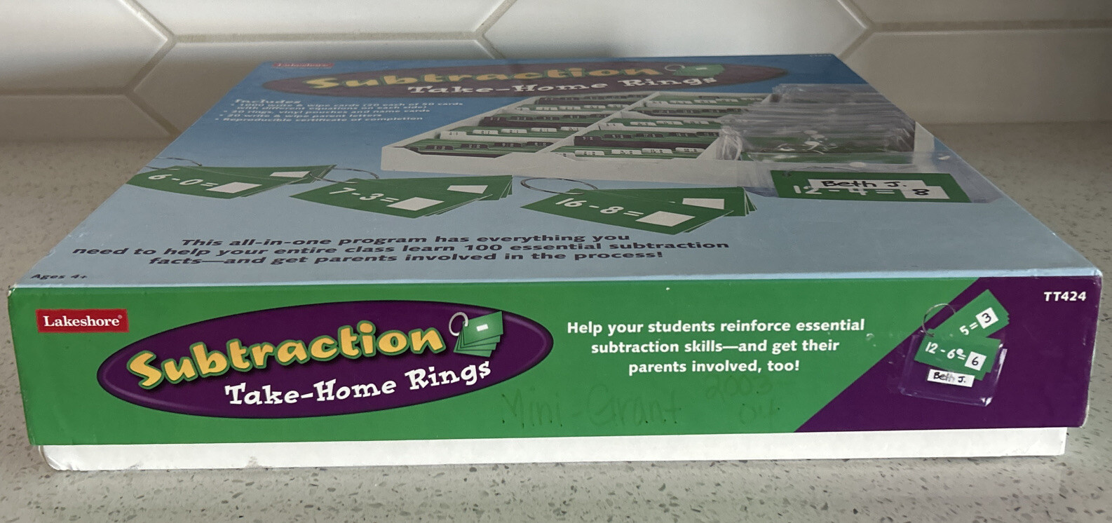 Math Subtraction Take Home Rings Level 1 Educational 4+ Lakeshore TT424 Sealed