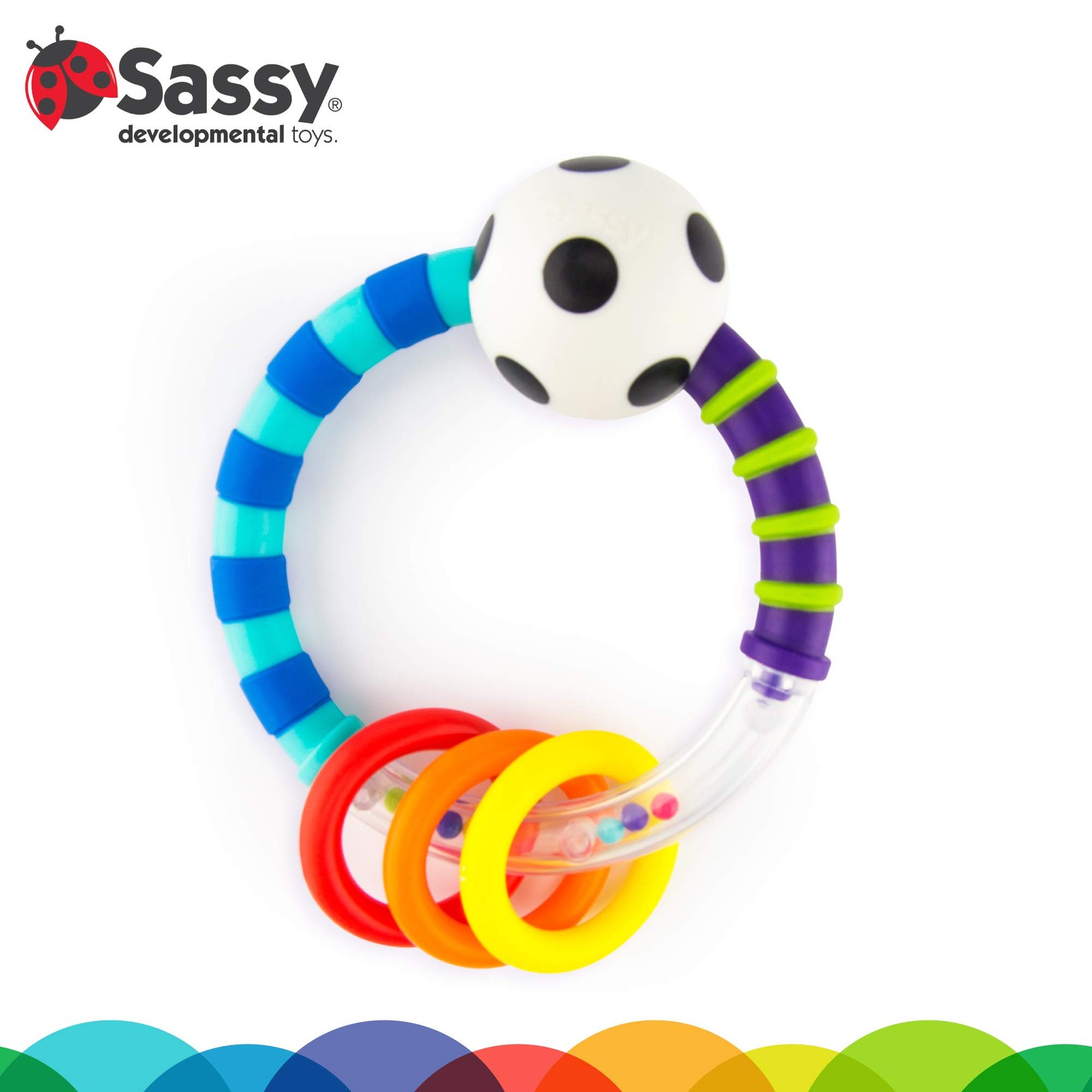 Sassy Ring Rattle | Developmental Baby Toy 1 Count (Pack of 1),