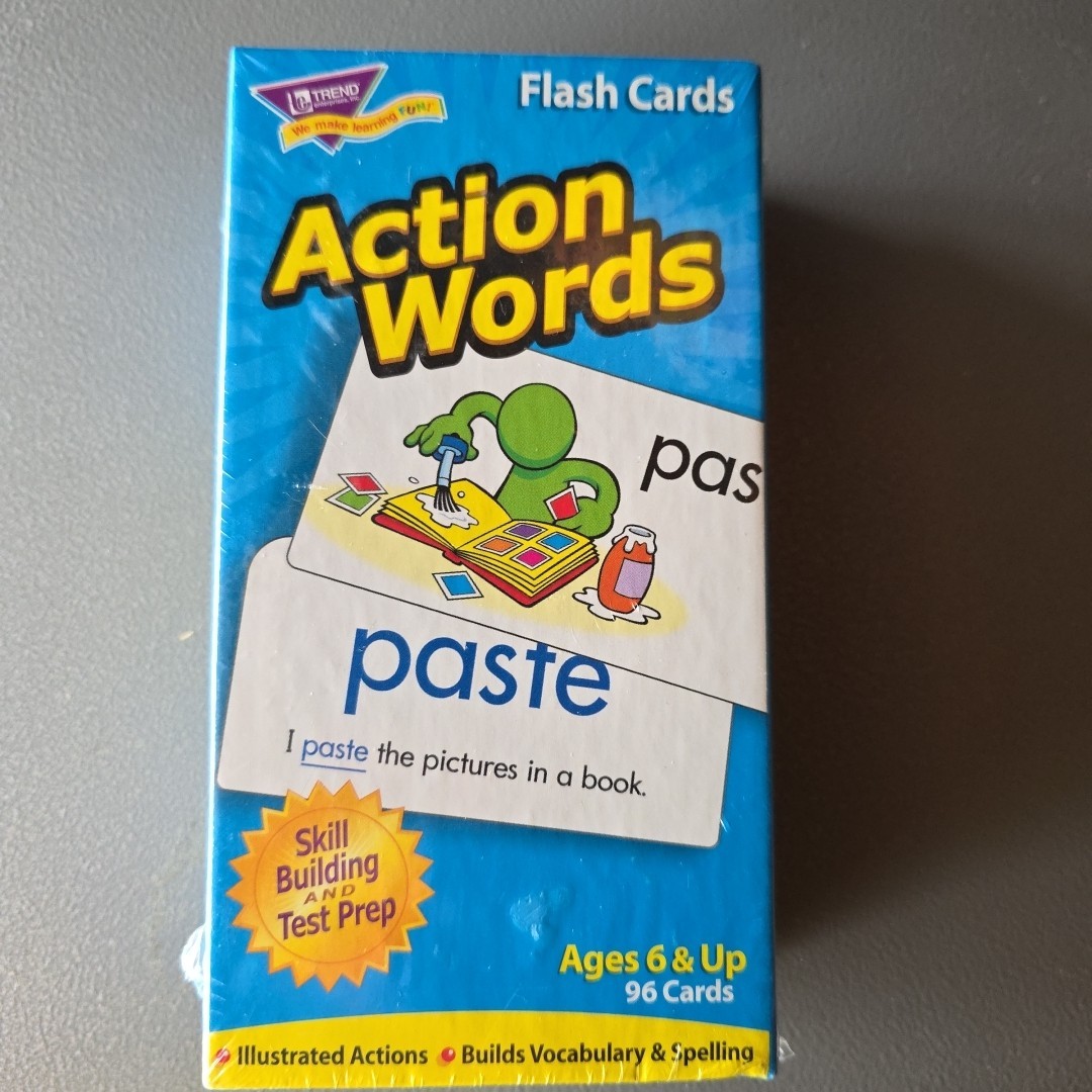 Action Words Skill Drill Flash Cards, Great for Skill Building and Test Prep 6 &