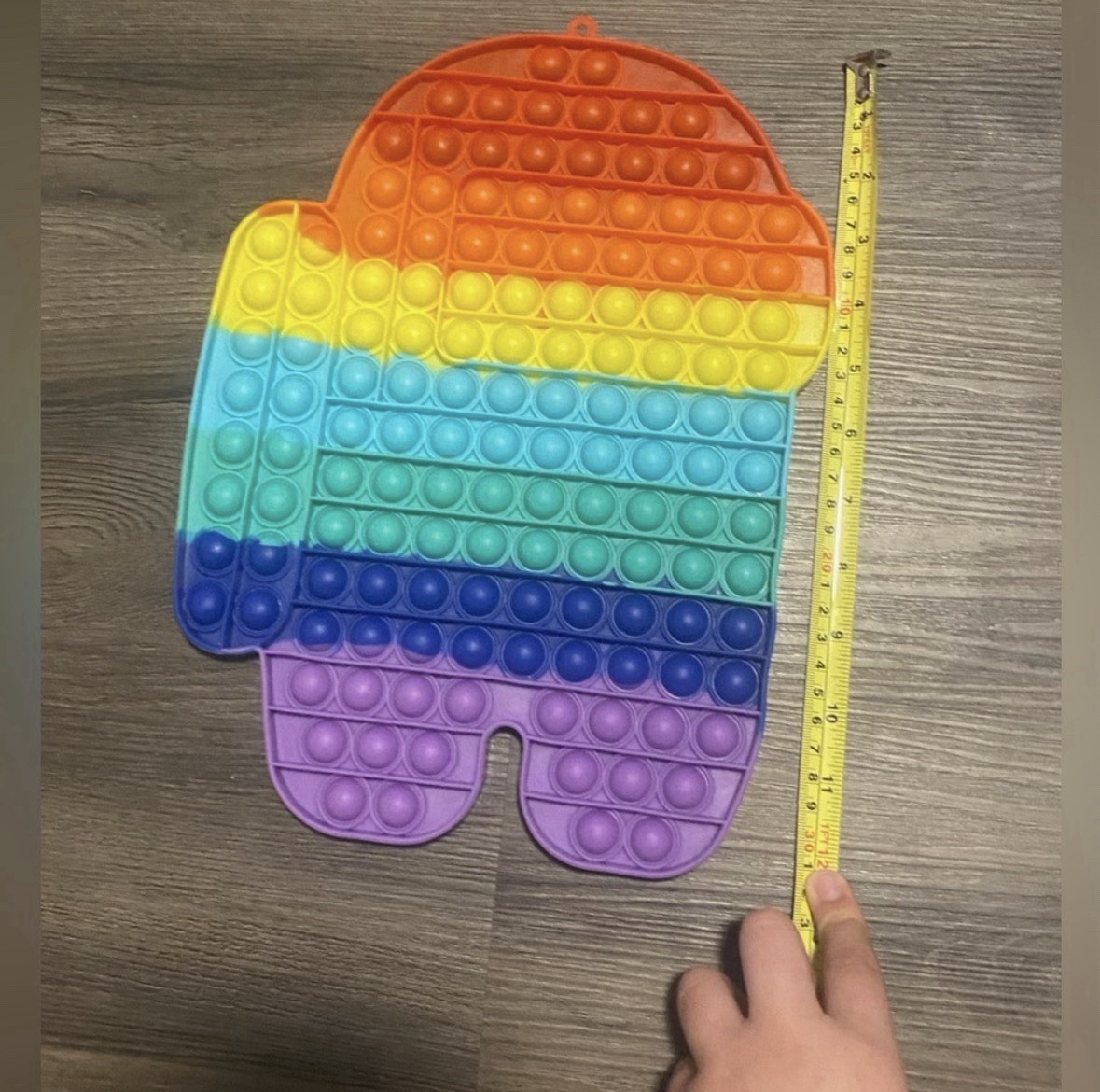 Among Us Rainbow Pop It Push Bubble Silicone Tactile Sensory Toy 12”+